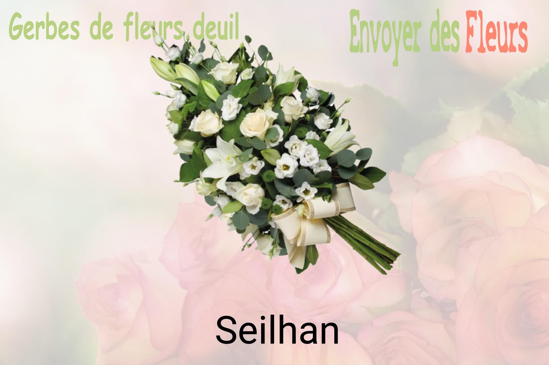 Gerbe de fleurs de deuil livrée à Seilhan
